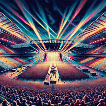 stadium having a rock concert