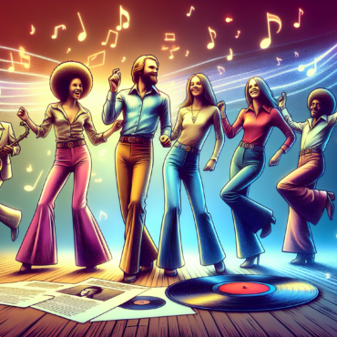 1977, top 5 songs of the 70s, Andy Gibb, Thelma Houston, ABBA, Dancing Queen. 1977 retro themes in the background