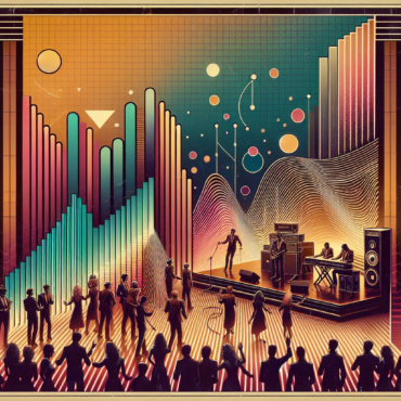 19828; using the andy warhol signature style of boarders on the left and right side of the picture, use a retro synth wave colour scheme, create an image depicting the Grammy Awards of 1982