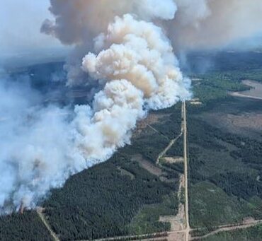 The Kiskatinsaw River wildfire on June 4, 2025 | BC Wildfire Service photo
